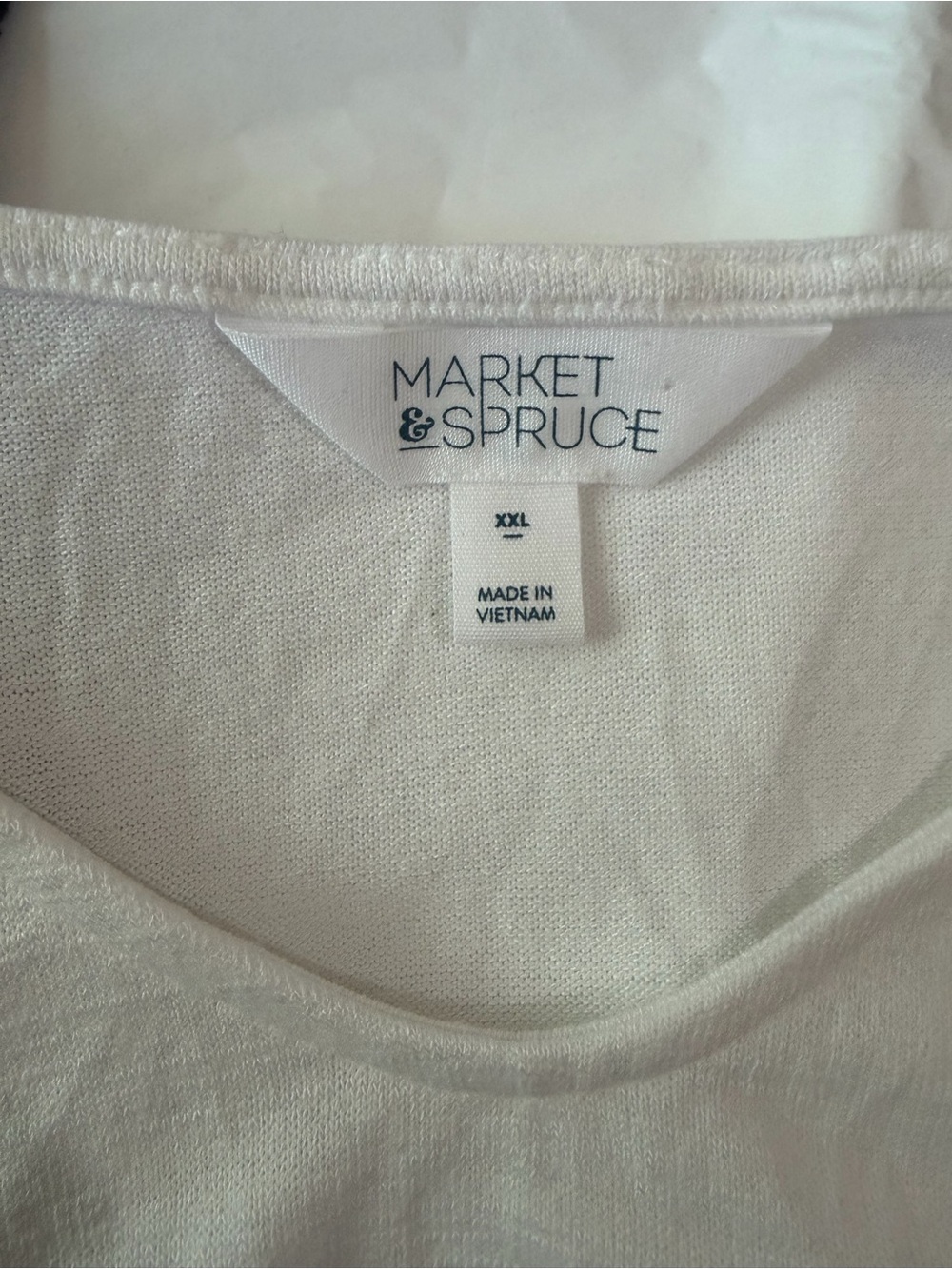 Market & Spruce White Tunic Top XXL High Low Hem 3/4 Sleeve - Picture 3 of 3